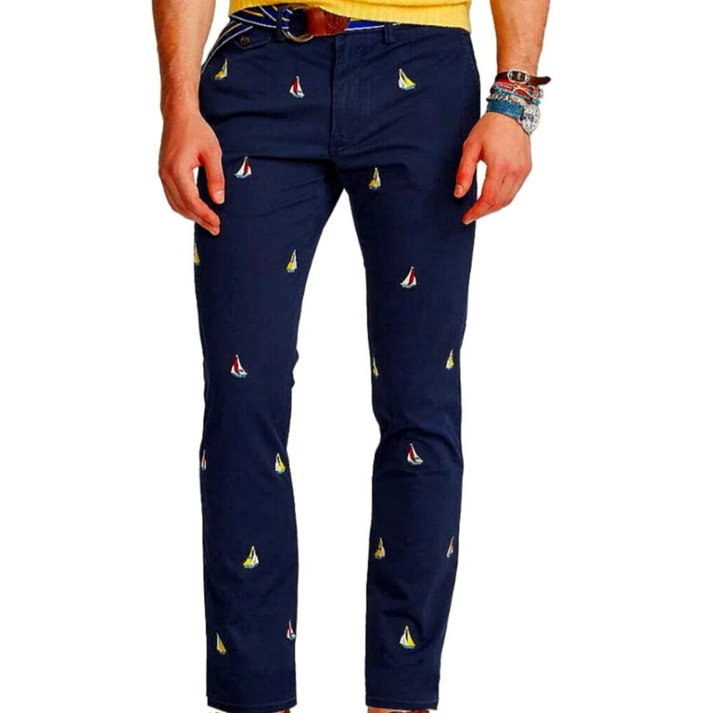 POLO RALPH LAUREN STRETCH SLIM FIT SAILBOAT CHINO PANT